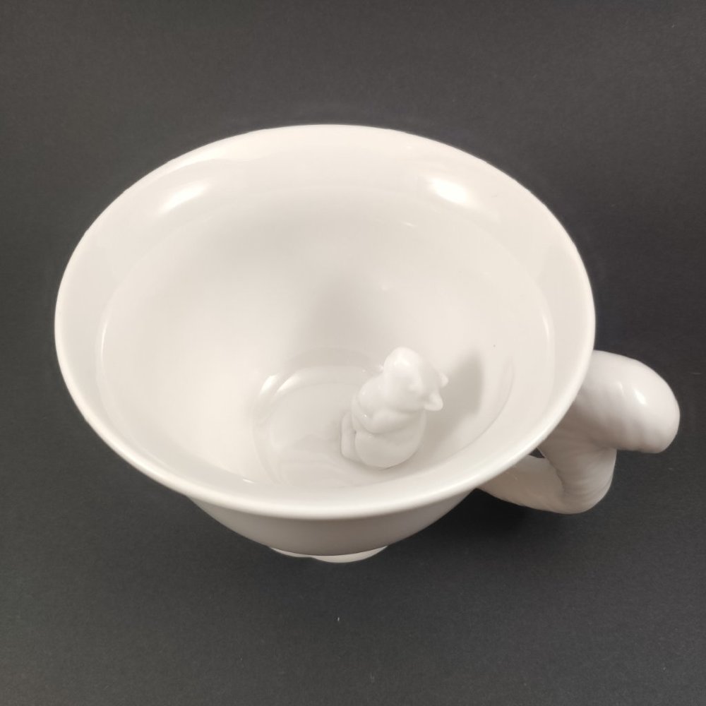 Hidden Mouse Mug IMM Living Ceramic Vintage White Cup Mug 3.5" signed